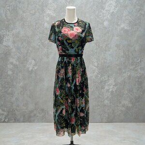 Mac Duggal Floral Midi Dress Size 6 Romantic Coquette Garden Party Soft Girl